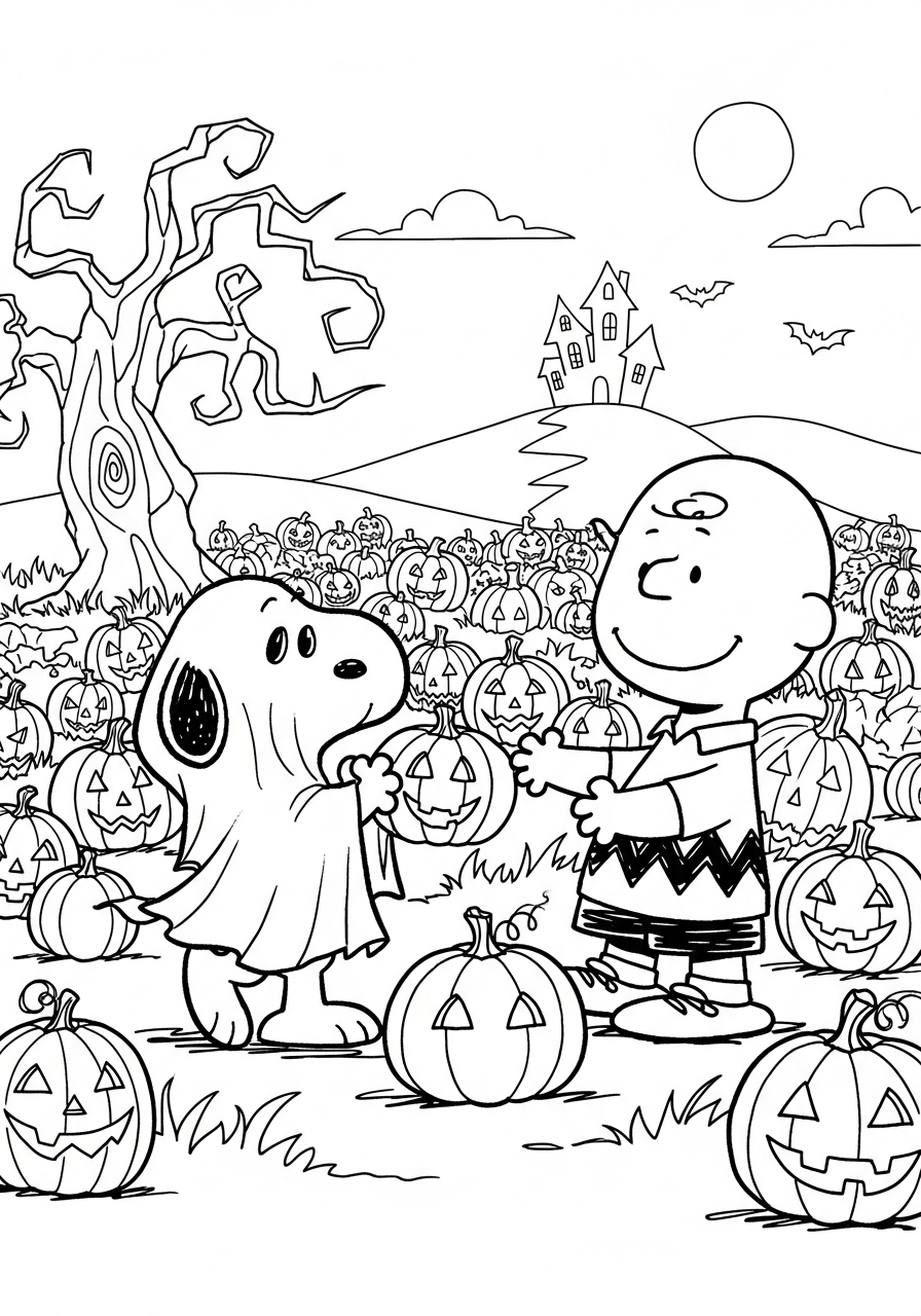 Snoopy Halloween Coloring Pages 14 Snoopy Halloween coloring pages for adults easy 1