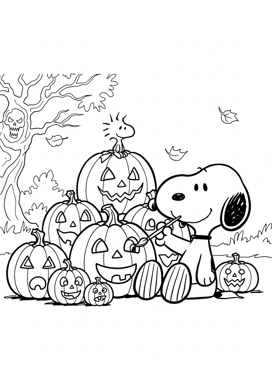 Snoopy Halloween Coloring Pages 16 Snoopy Halloween printable coloring pages