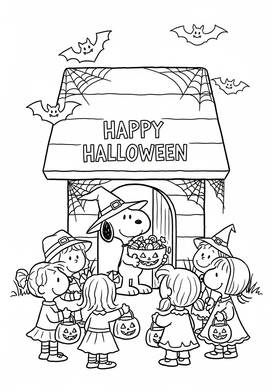 Snoopy Halloween Coloring Pages 19 free coloring Snoopy Halloween pages