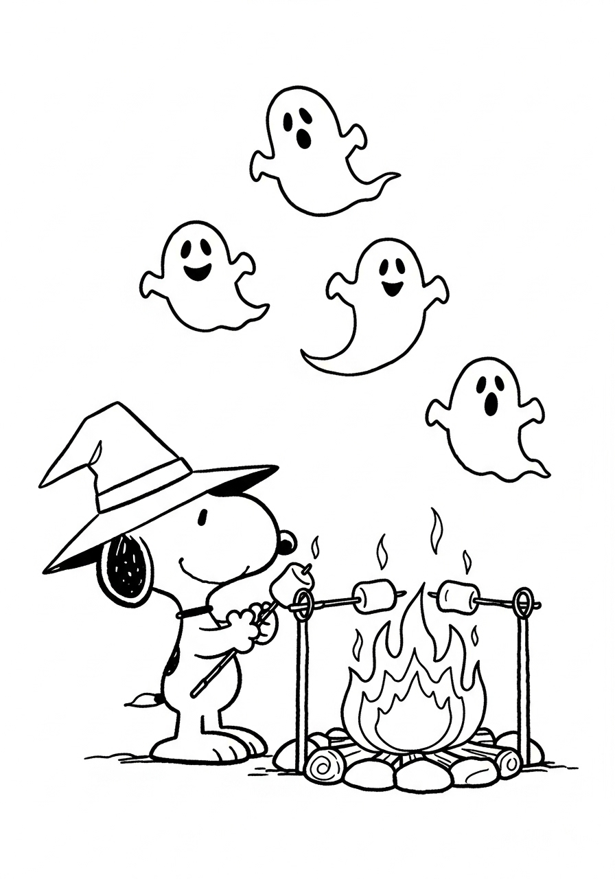 Snoopy Halloween Coloring Pages 20 Snoopy Halloween ornament coloring pages