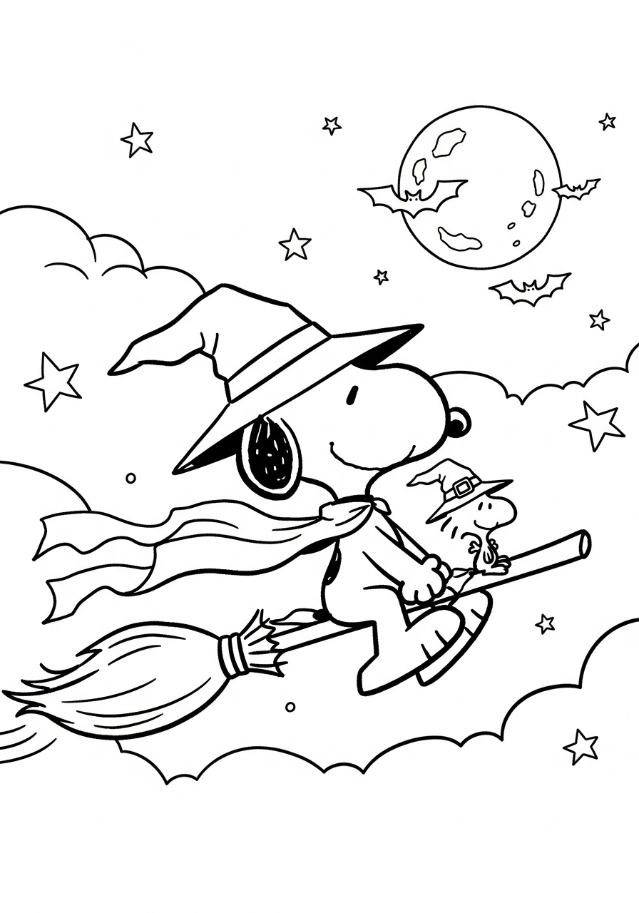 Snoopy Halloween Coloring Pages 21 coloring pages for kids Snoopy Halloween