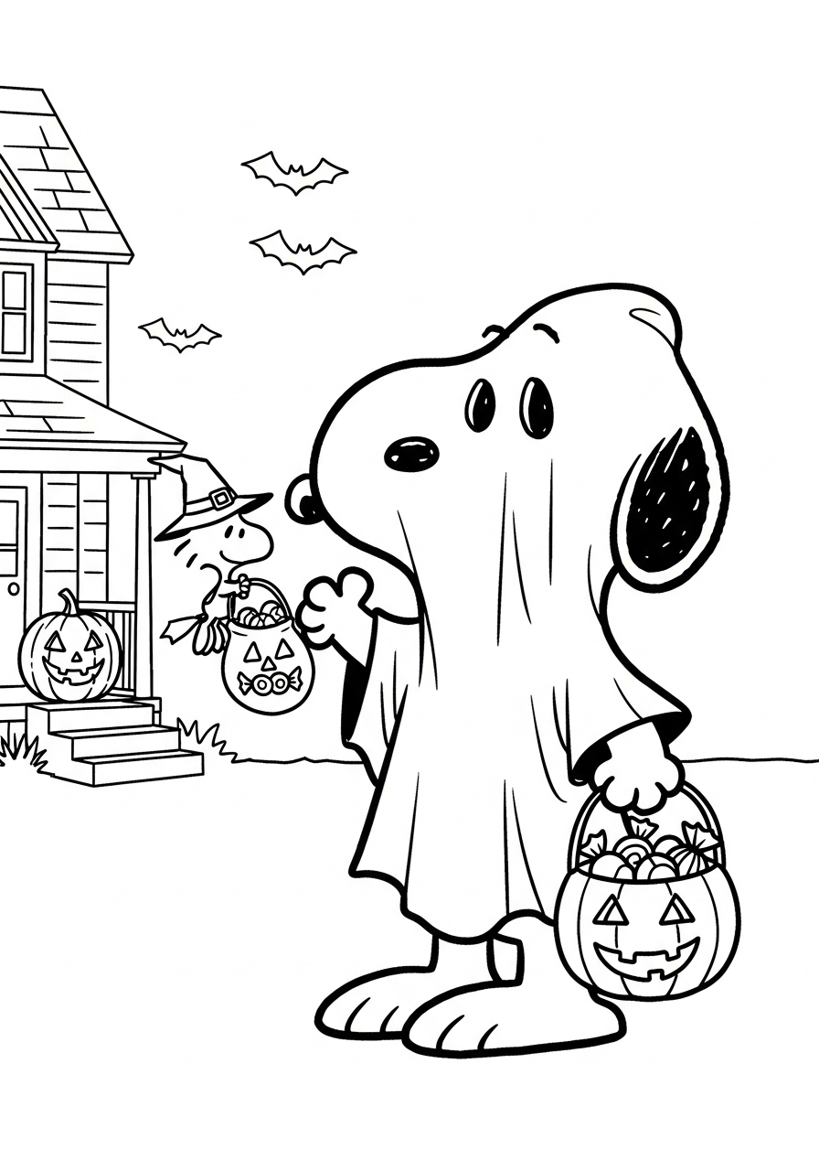 Snoopy Halloween Coloring Pages 6 Snoopy Halloween coloring pages free