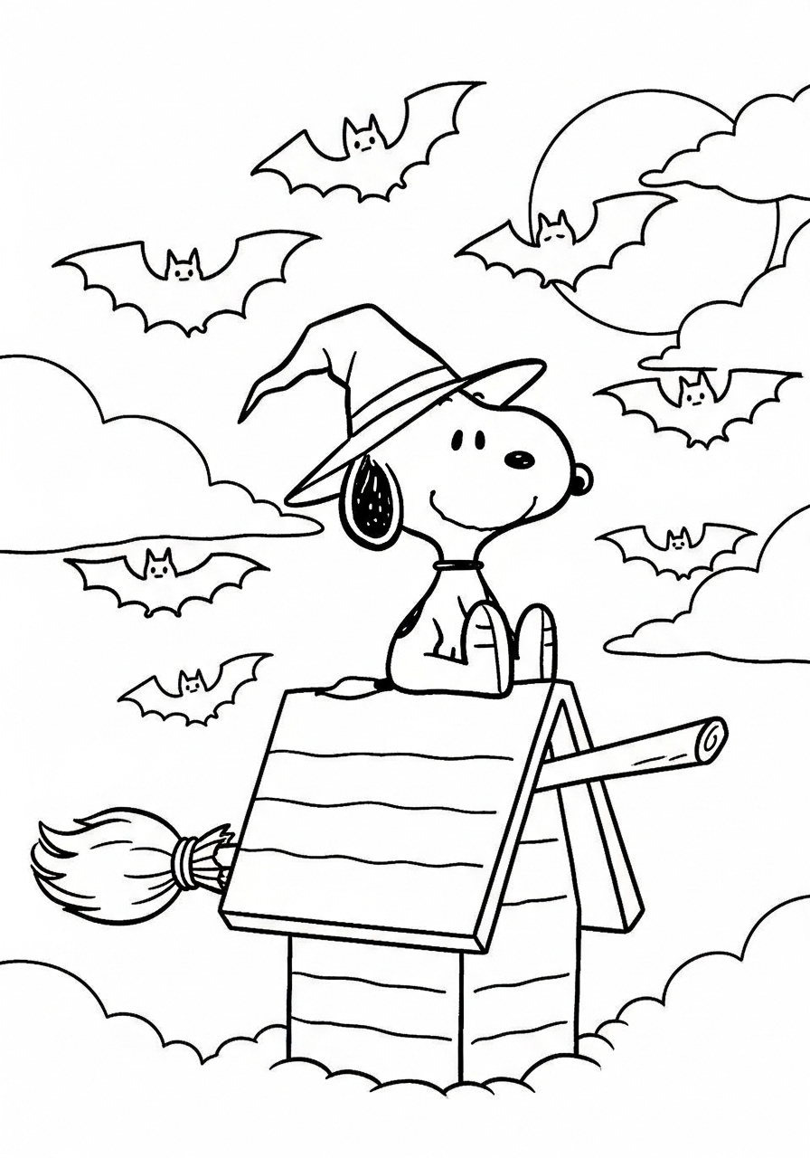 Snoopy Halloween Coloring Pages 7 Snoopy Halloween coloring pages printable free