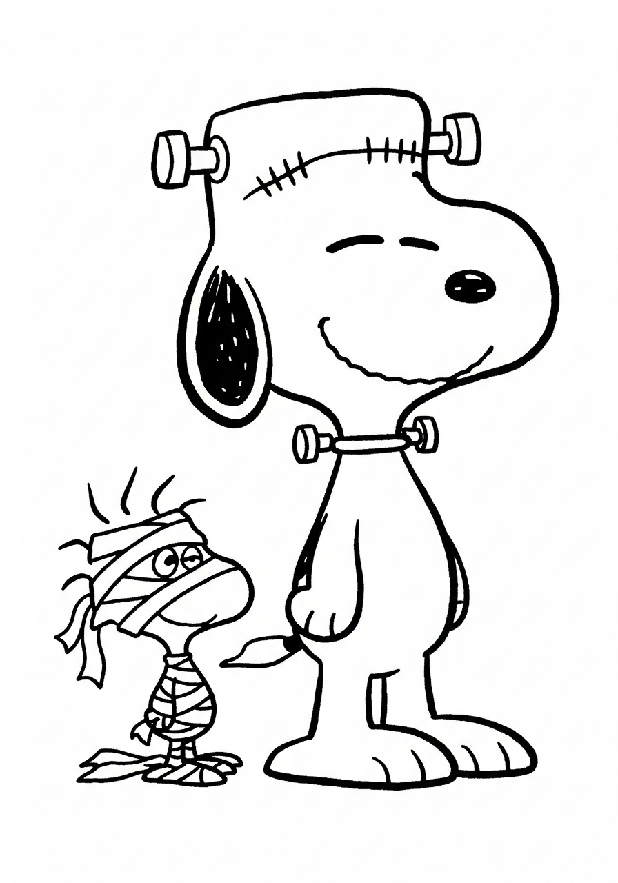 Snoopy Halloween Coloring Pages 9 fun Snoopy Halloween coloring pages