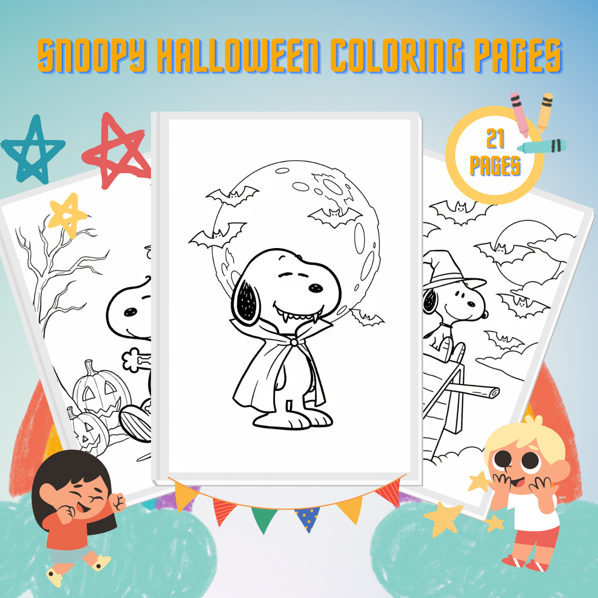 Snoopy Halloween Coloring Pages
