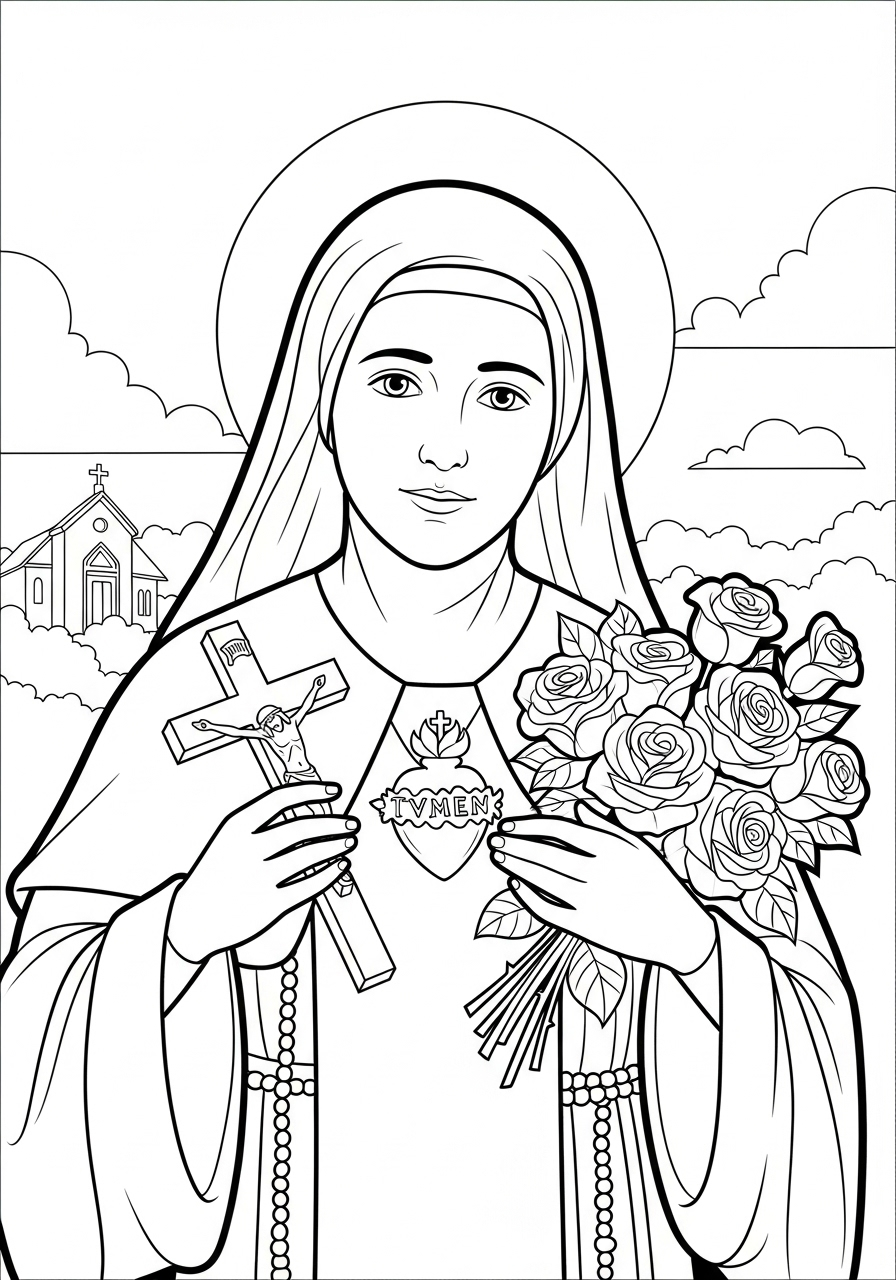 St. Therese Coloring Pages 2 St. Therese adult coloring pages