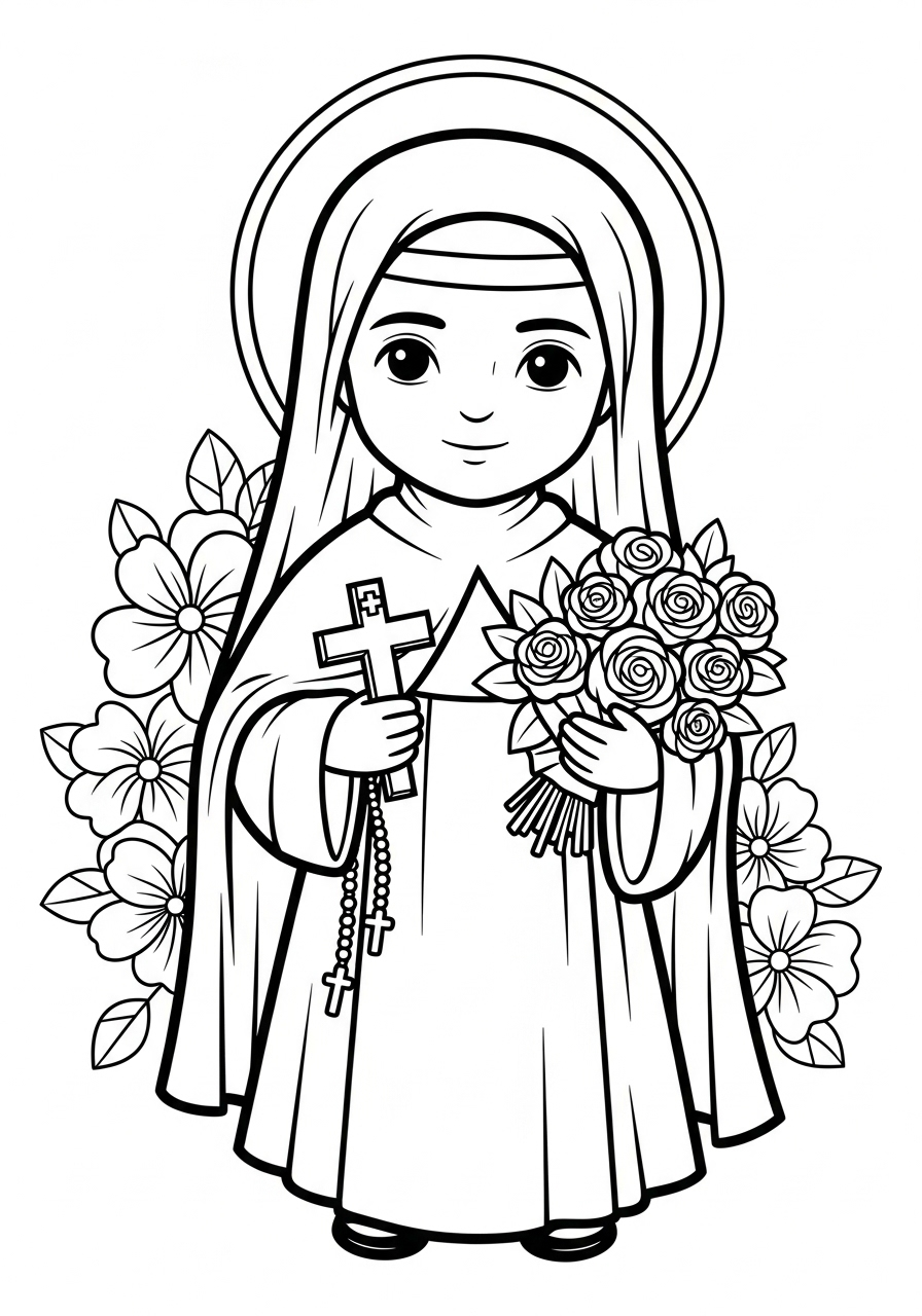 St. Therese Coloring Pages 11 old-fashioned St. Therese coloring pages