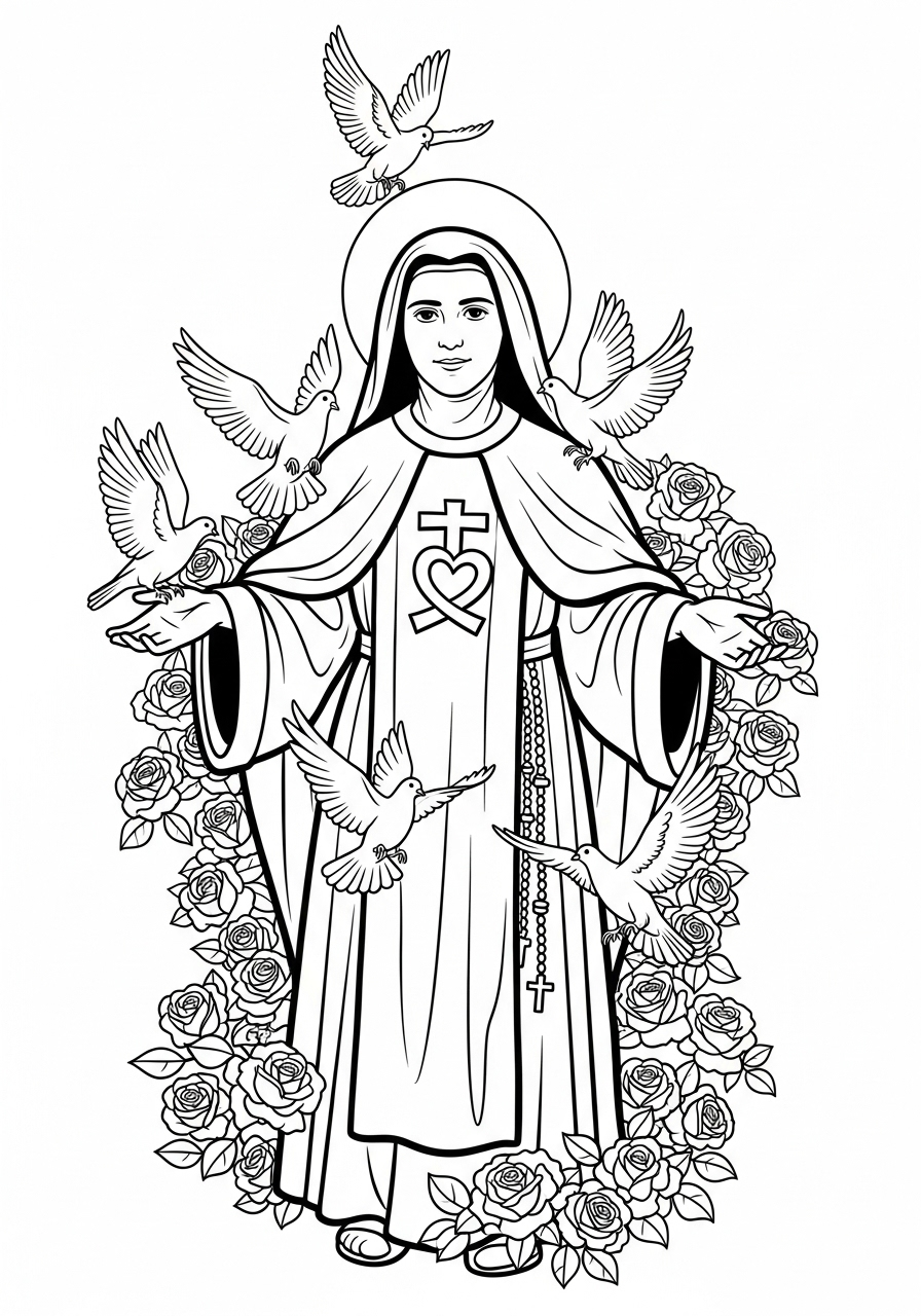St. Therese Coloring Pages 17 printable St. Therese coloring pages