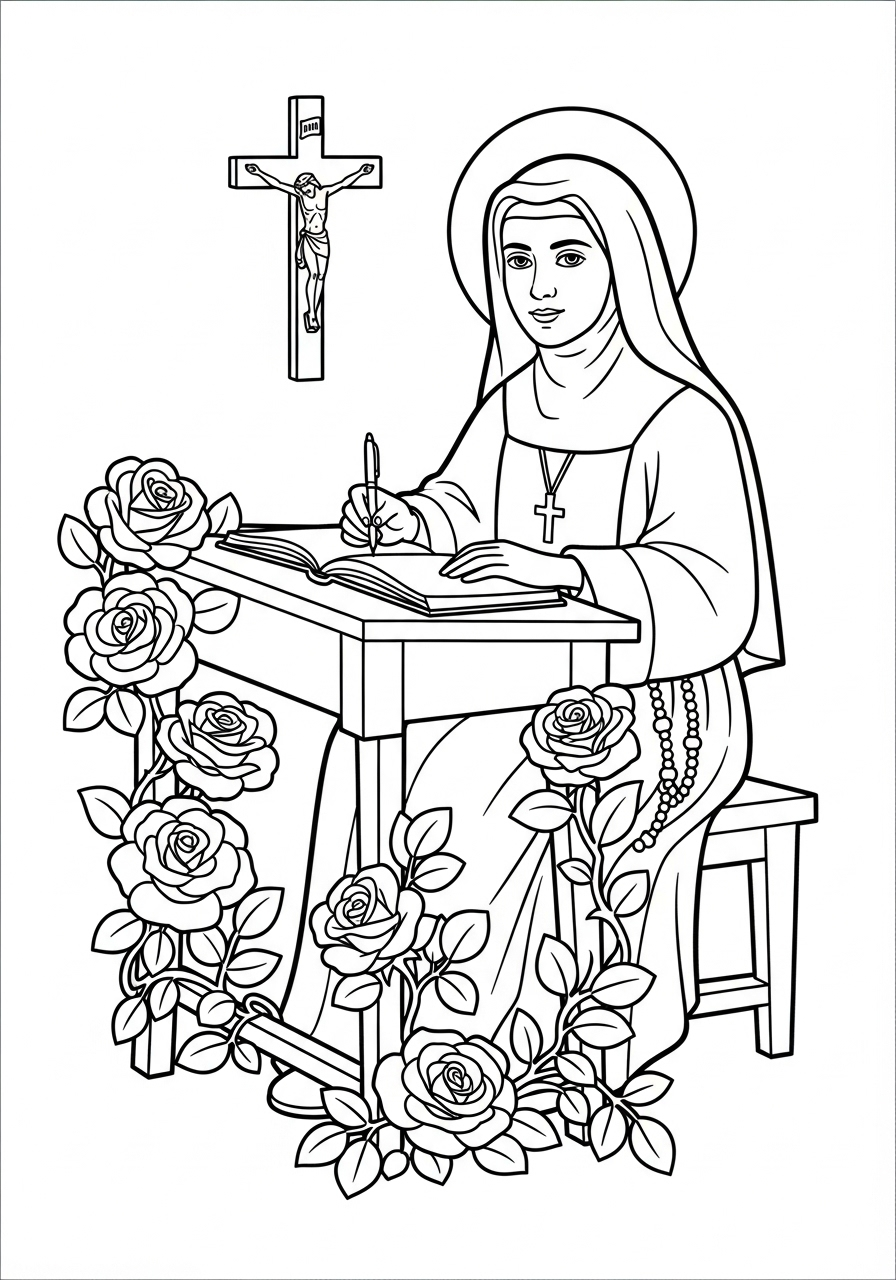 St. Therese Coloring Pages 21 free St. Therese coloring pages for kids