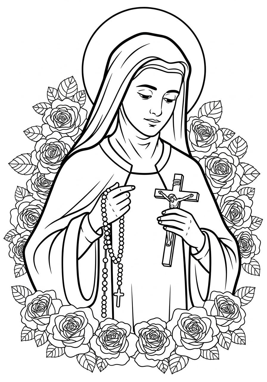 St. Therese Coloring Pages 8 printable St. Therese coloring pages for adults