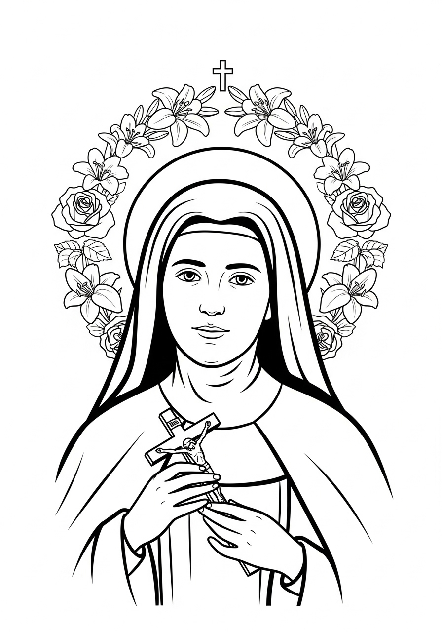 St. Therese Coloring Pages 9 St. Therese cards coloring pages