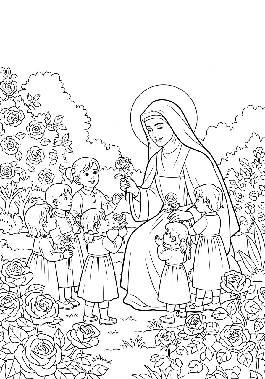 St. Therese Coloring Pages 10 kawaii cute St. Therese coloring pages 1