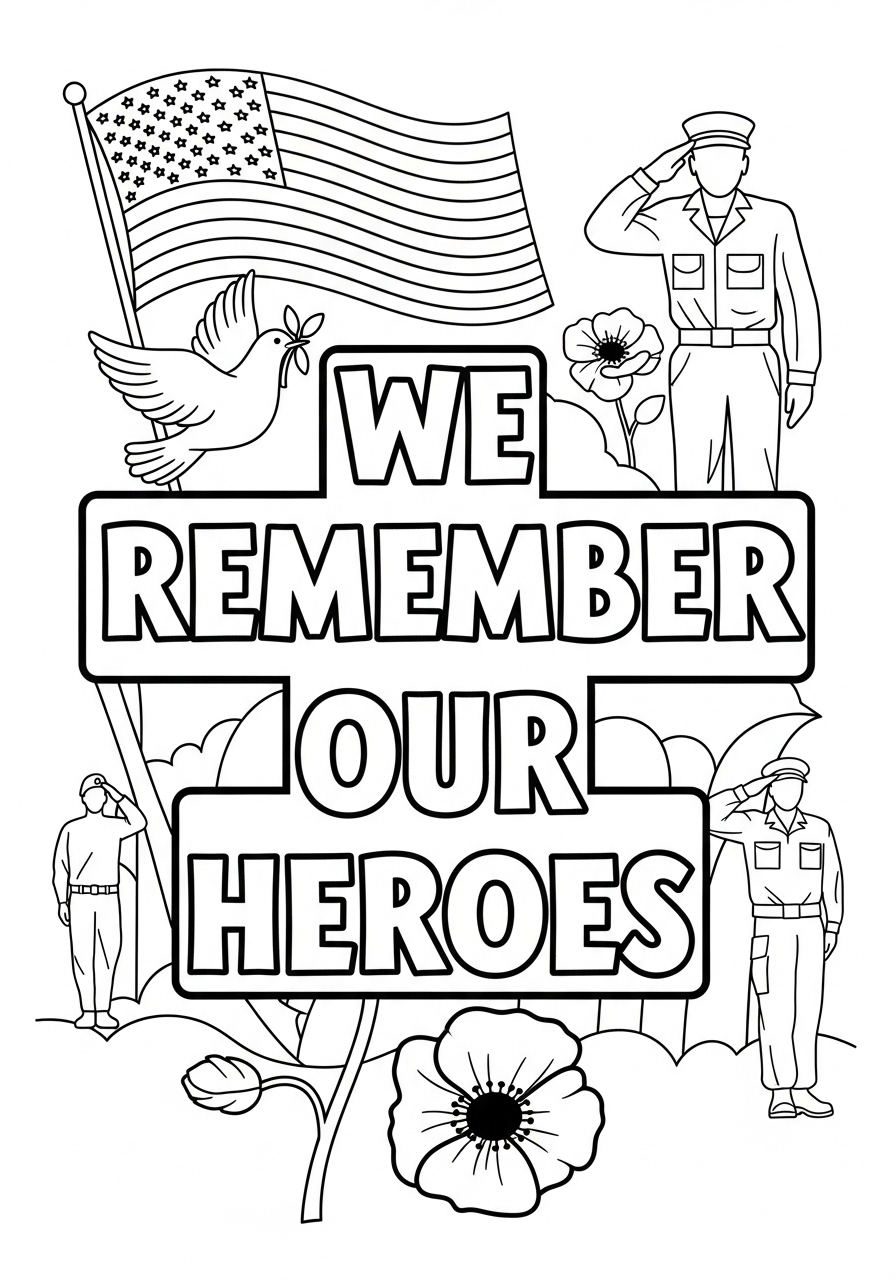 Veterans Day Coloring Pages 3 free printable coloring pages Veterans Day