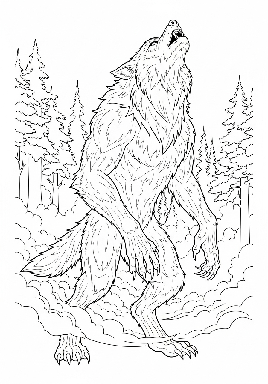 Werewolf Coloring Pages 14 old-fashioned Werewolf coloring pages