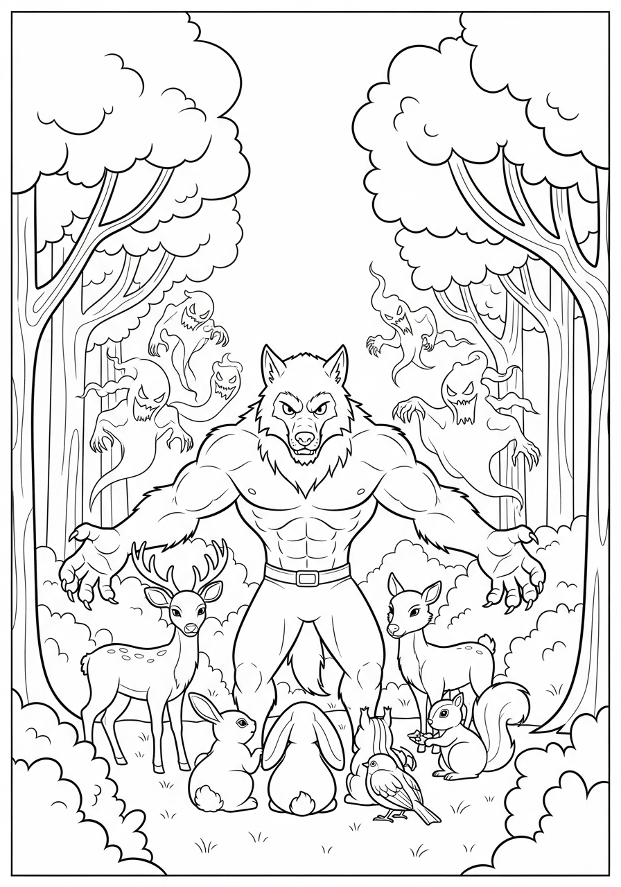 Werewolf Coloring Pages 22 Werewolf ornament coloring pages