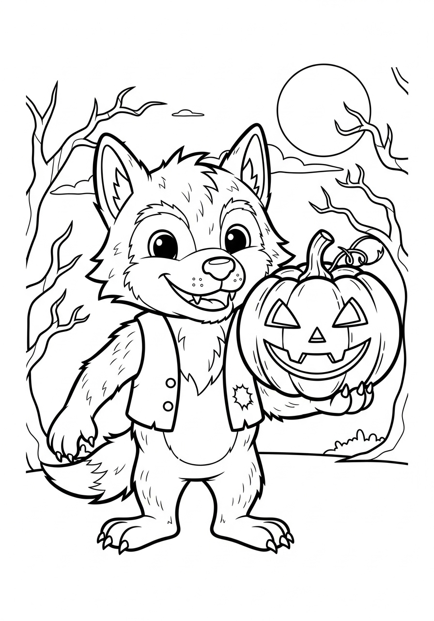 Werewolf Coloring Pages 4 cute Werewolf coloring pages