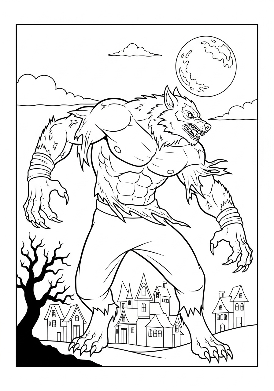 Werewolf Coloring Pages 5 coloring pages printable Werewolf