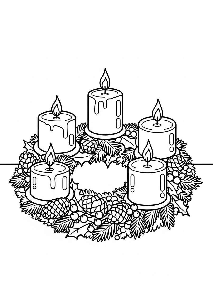 coloring Advent Wreath pages