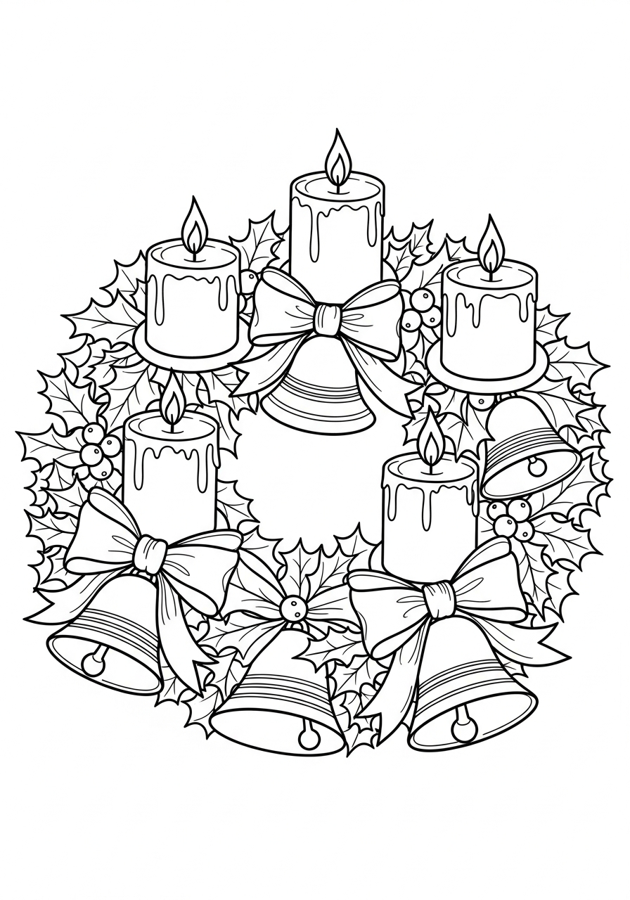free printable Advent Wreath coloring pages 1