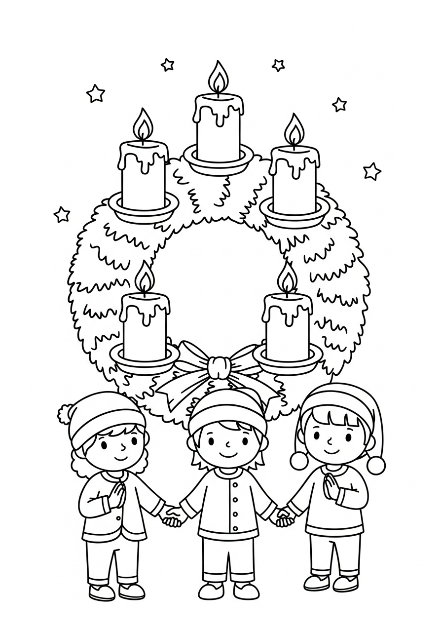 coloring Advent Wreath pages 1