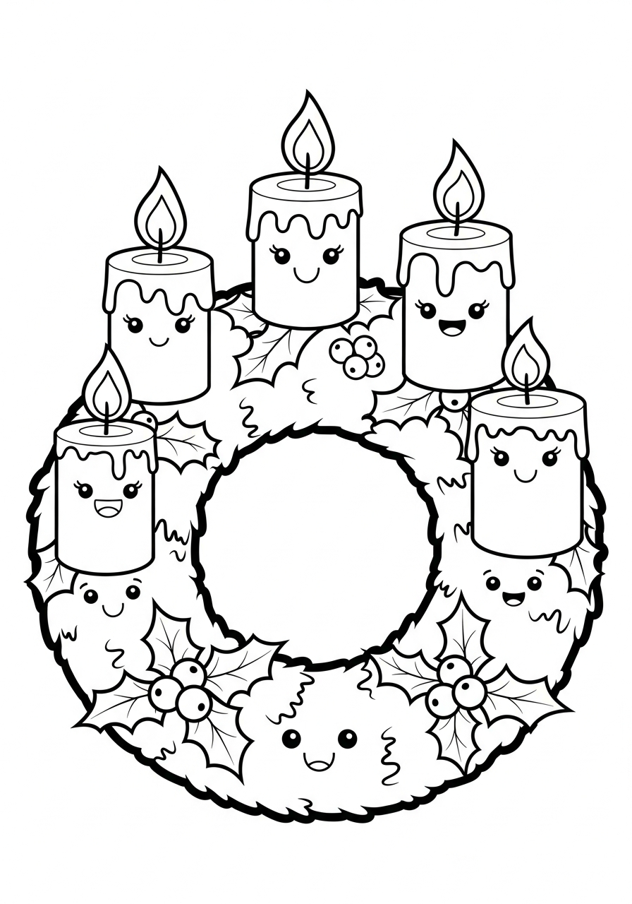 grinch Advent Wreath coloring pages