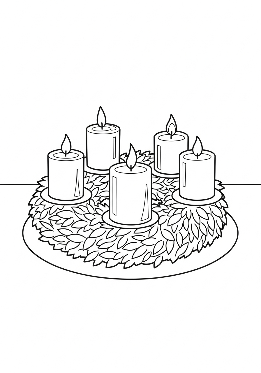 printable coloring pages Advent Wreath