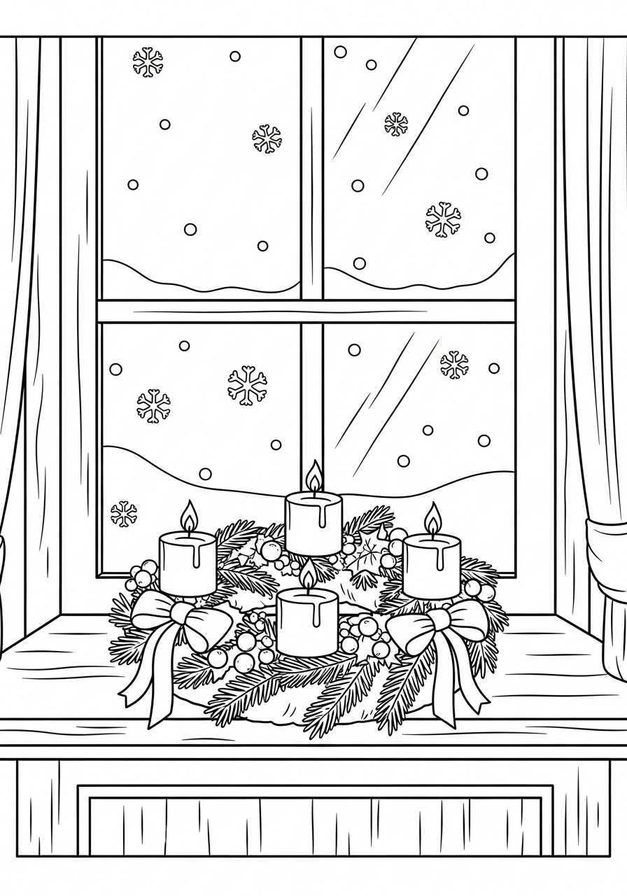 free coloring pages Advent Wreath