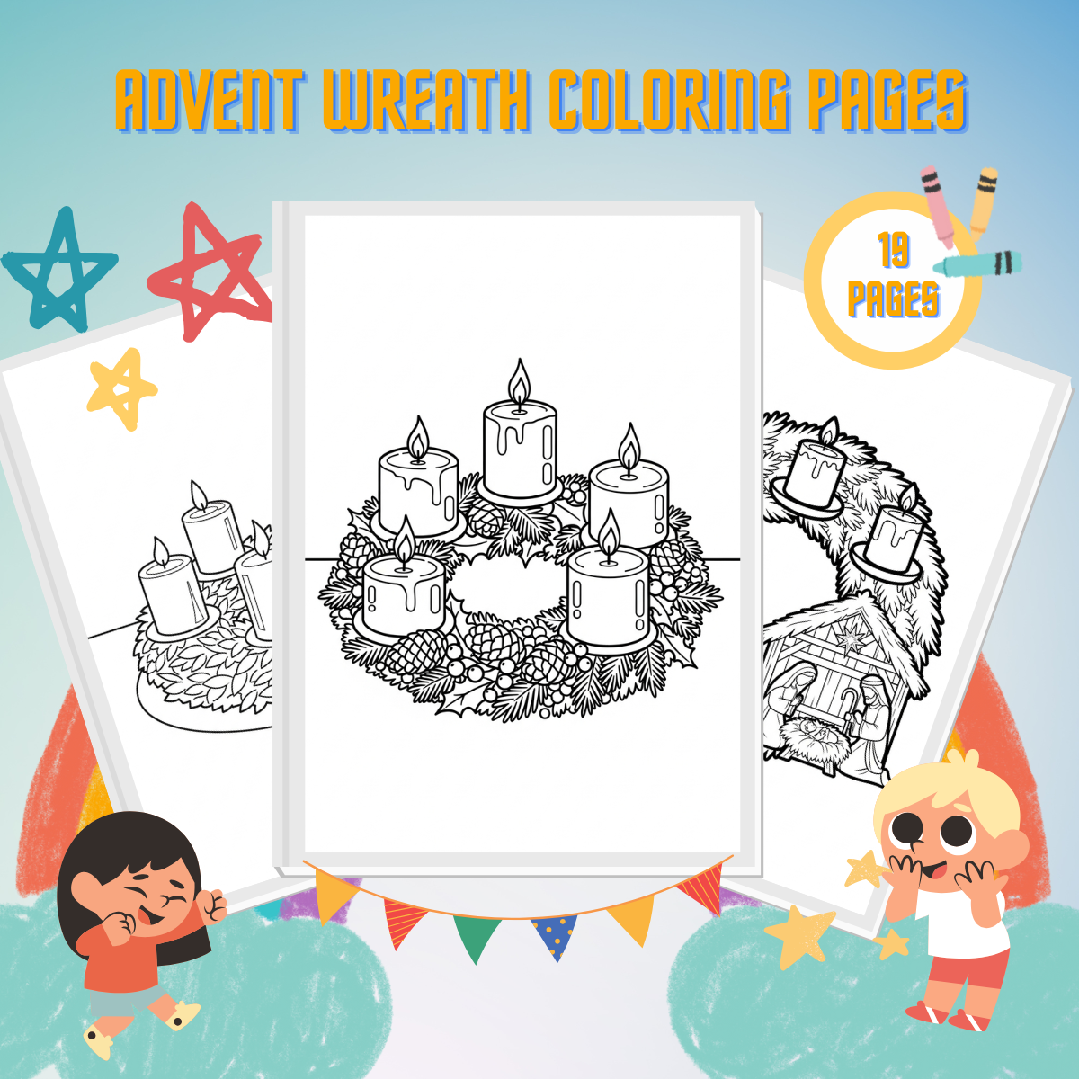 Advent Wreath Coloring Pages thumbnail