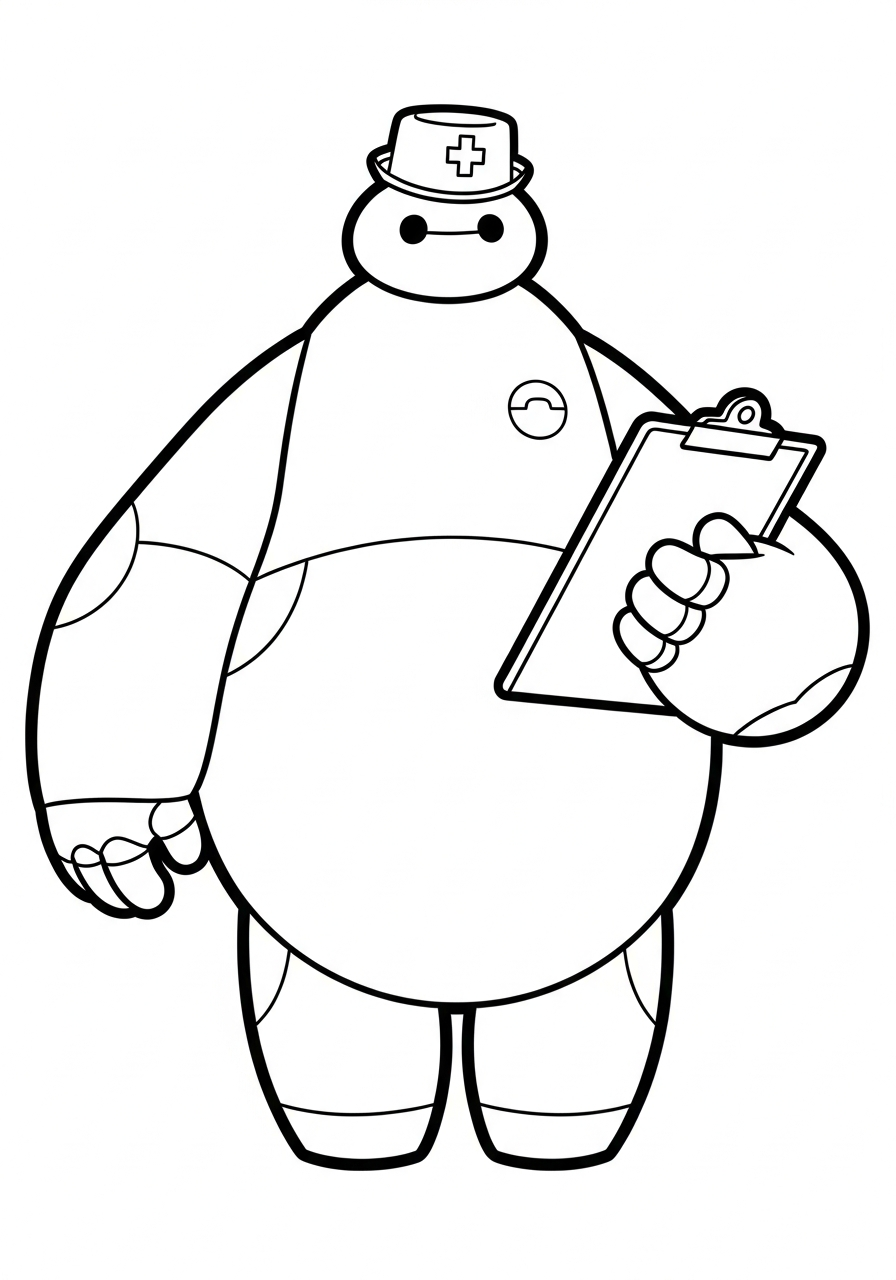 old-fashioned Baymax coloring pages 1