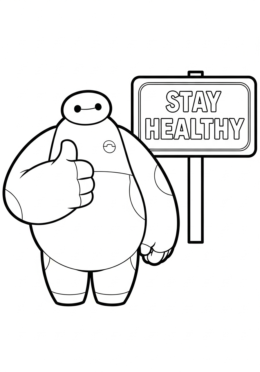 Baymax coloring book pages