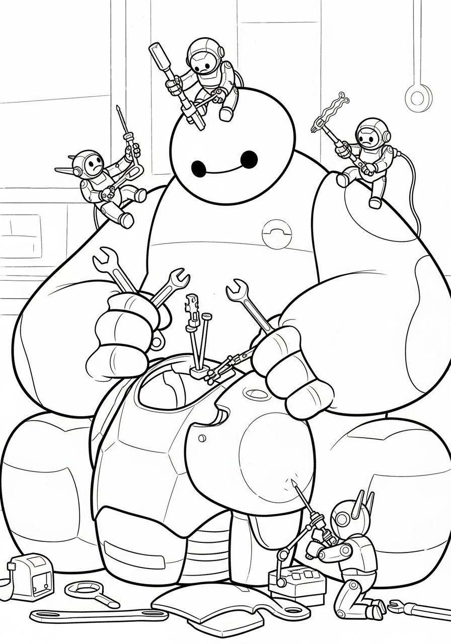 cute Baymax coloring pages