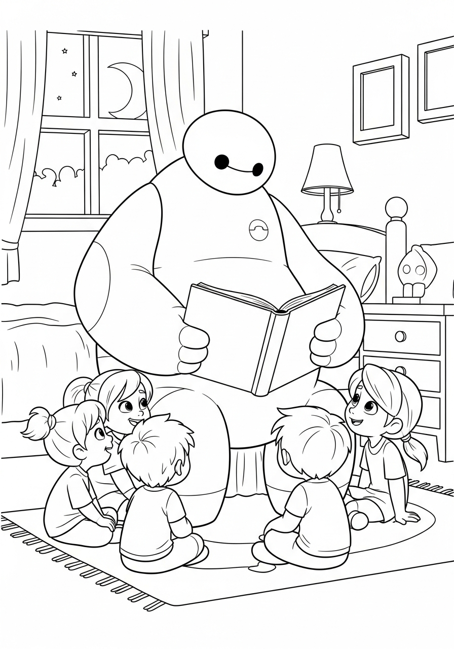 hard Baymax coloring pages