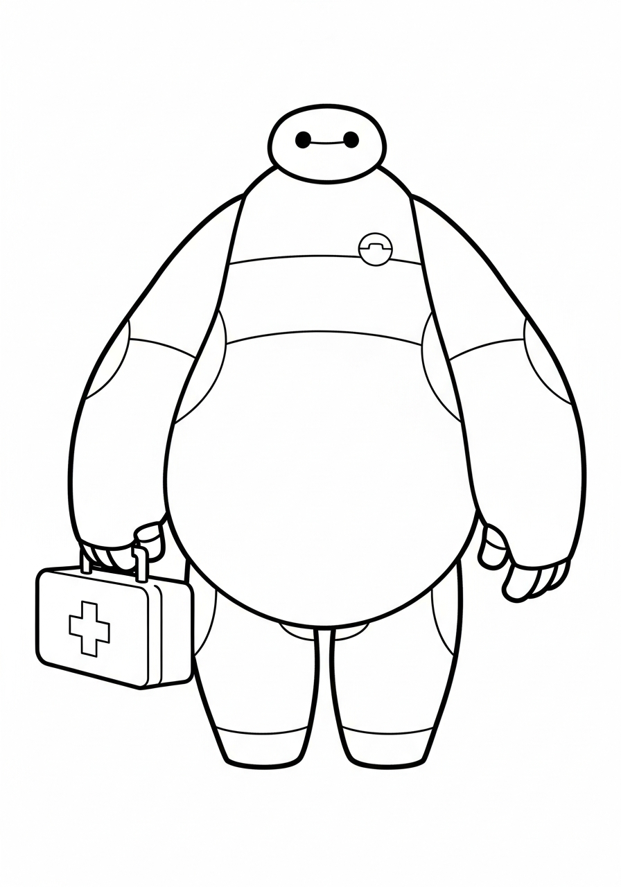 hard Baymax coloring pages 1