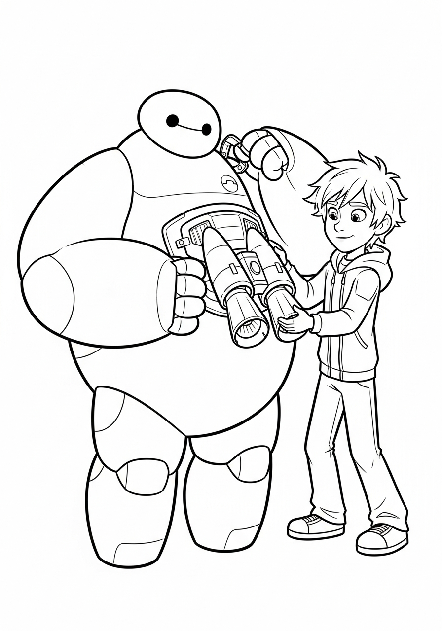 Baymax cards coloring pages