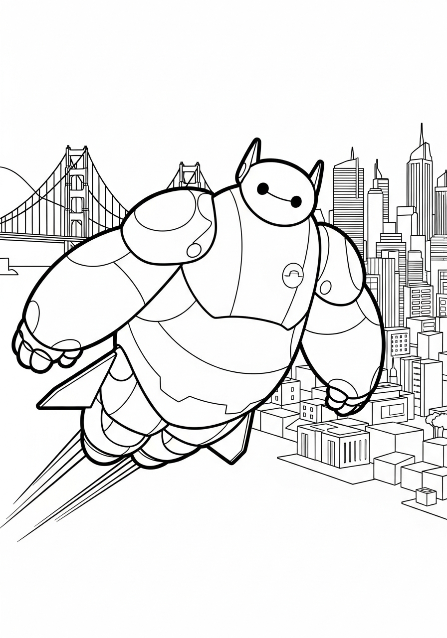 Baymax coloring pages to print