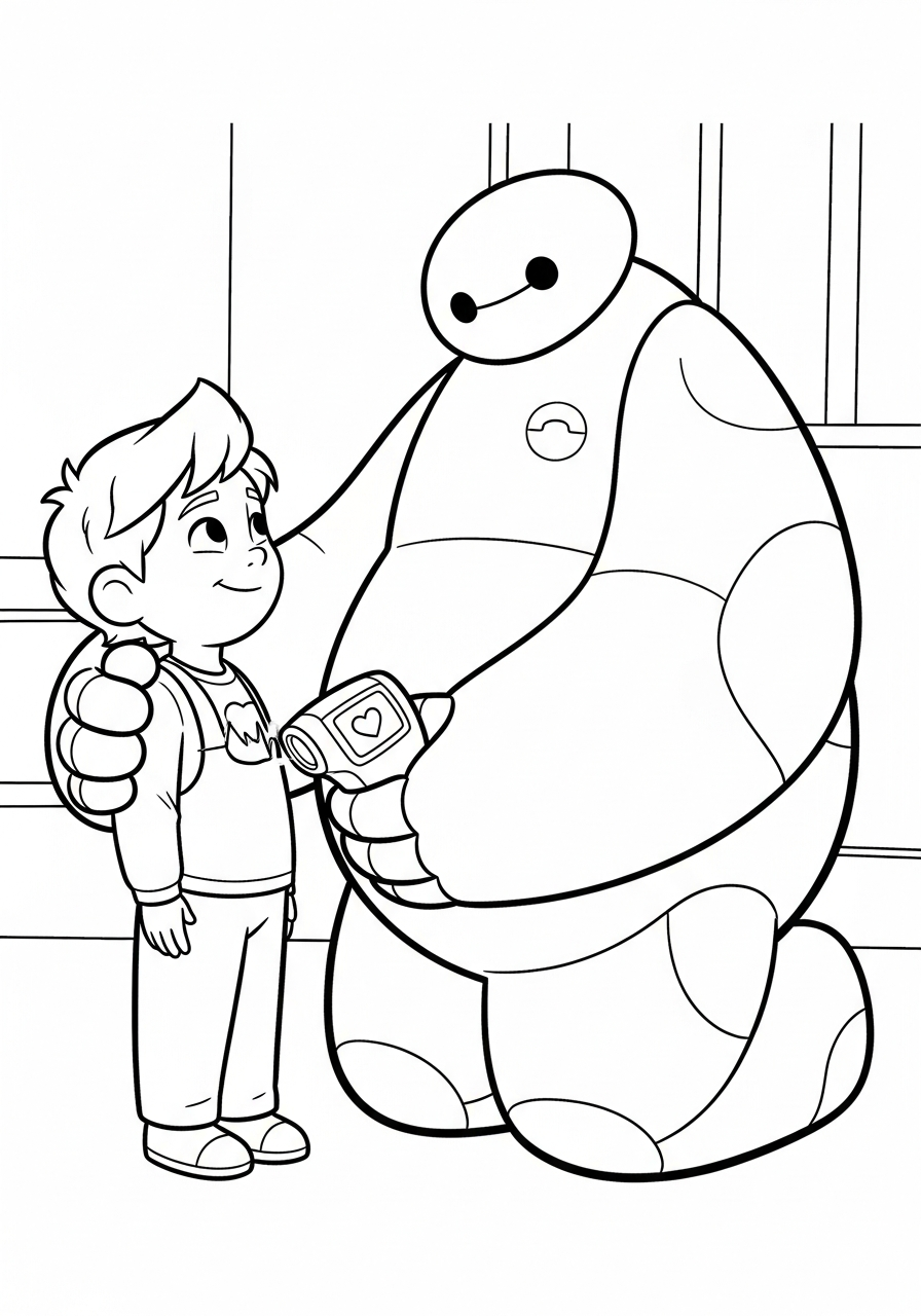 preschool Baymax coloring pages
