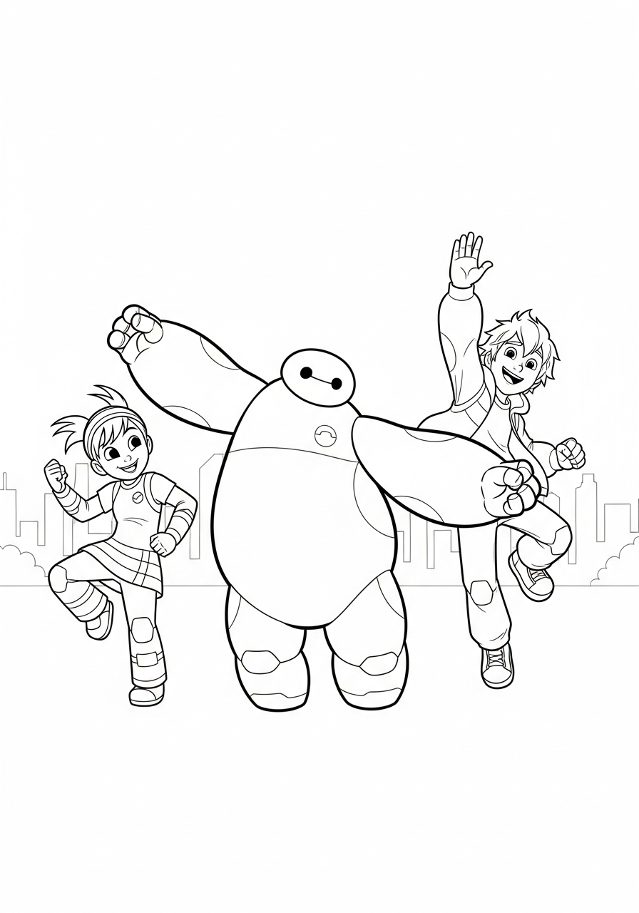 Baymax coloring pages for adults easy
