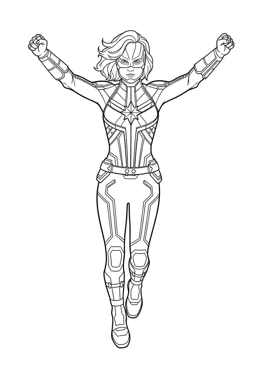 grinch cute Captain Marvel coloring pages