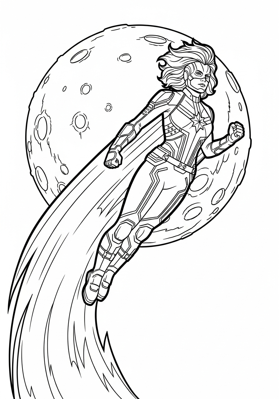 free Captain Marvel printable coloring pages 1