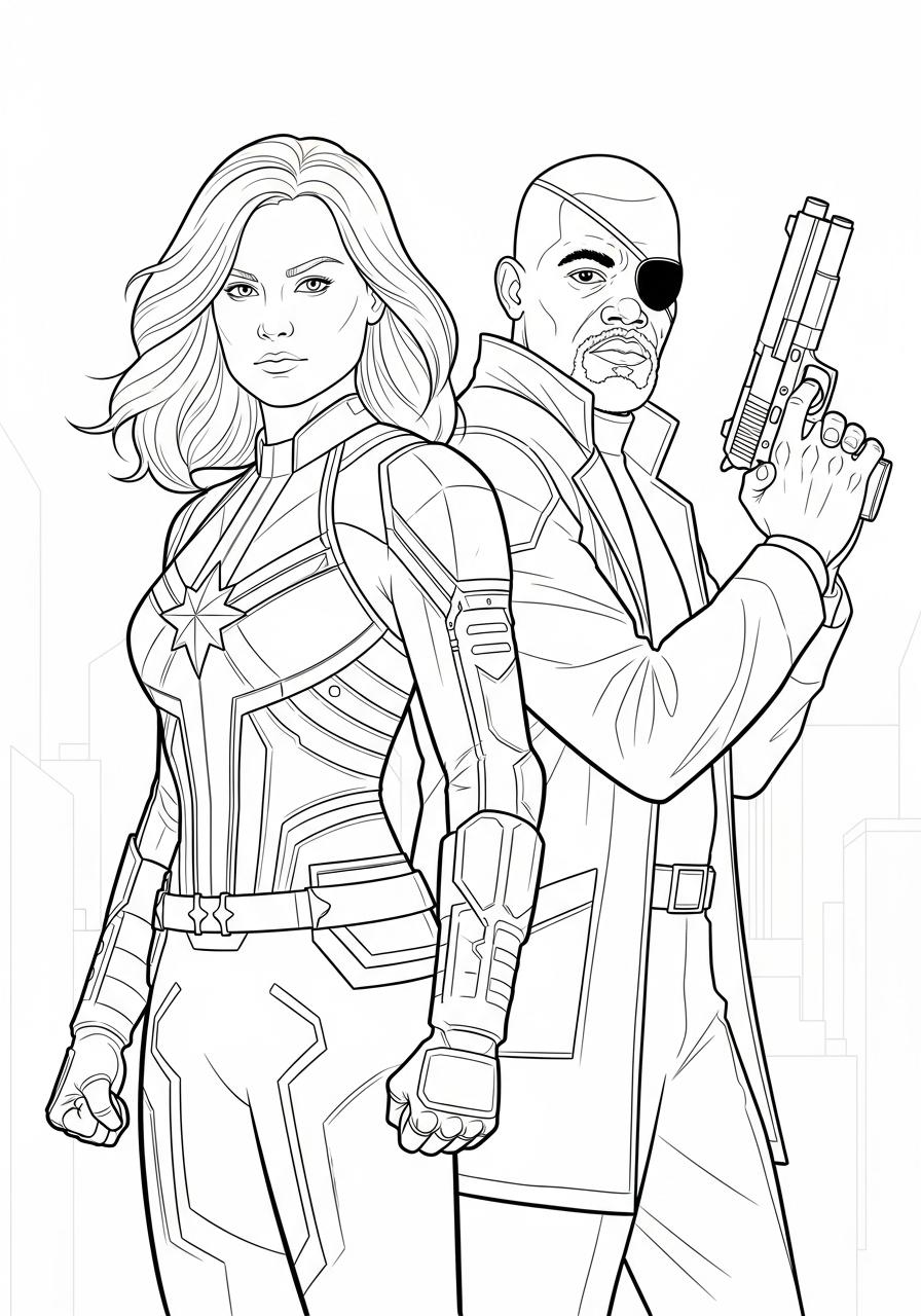 Captain Marvel coloring pages for adults 1