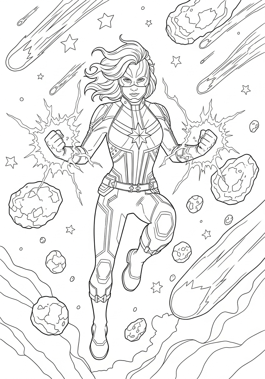 Captain Marvel coloring pages for adults pdf