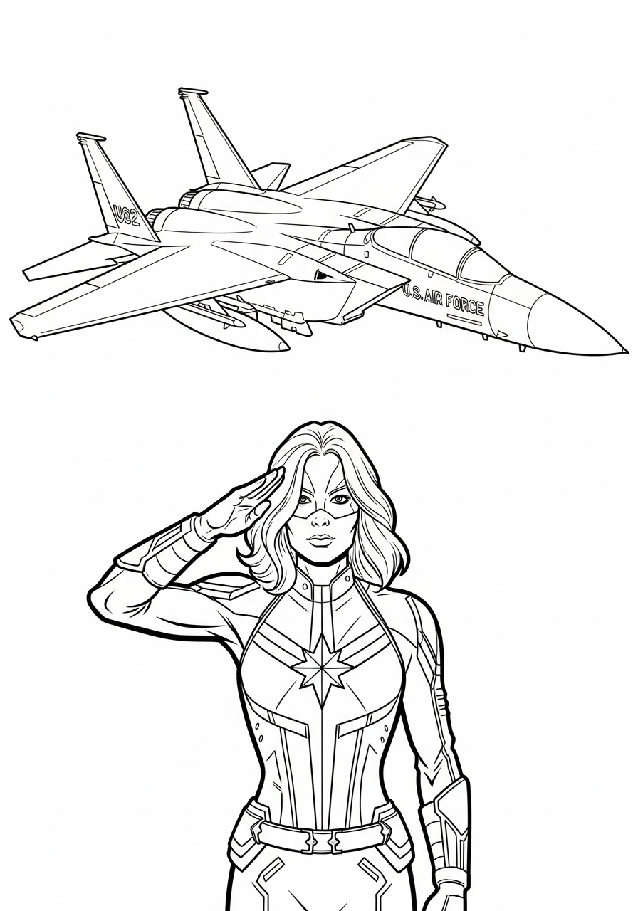 adult coloring pages Captain Marvel 1