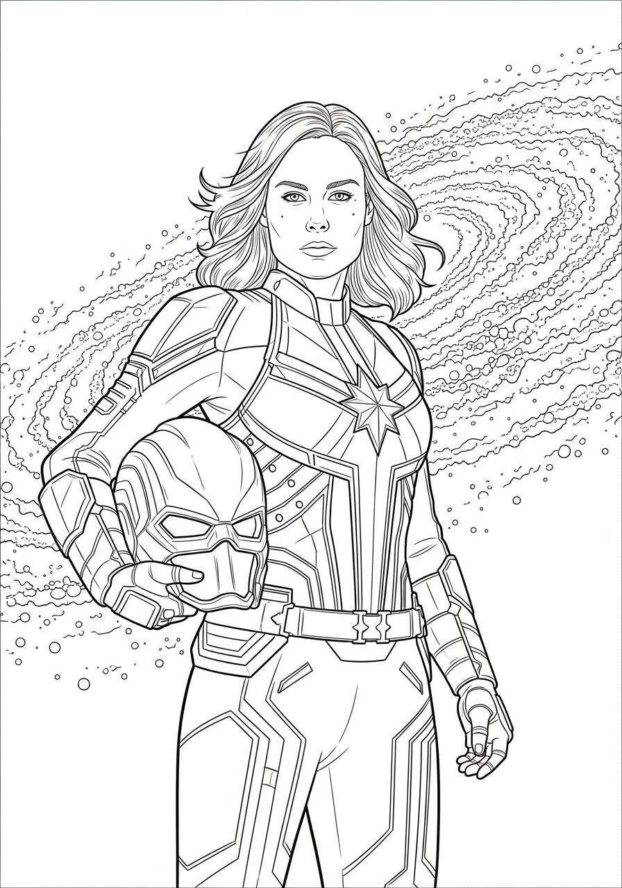 Captain Marvel coloring pages for preschoolers