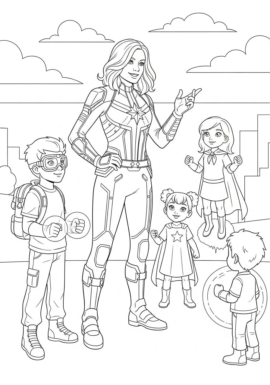 free Captain Marvel printable coloring pages 2