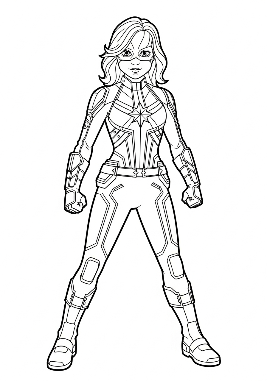cute Captain Marvel coloring pages