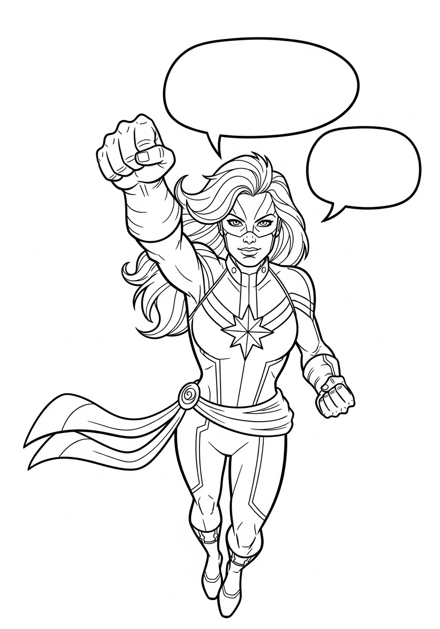 Captain Marvel coloring pages free printable