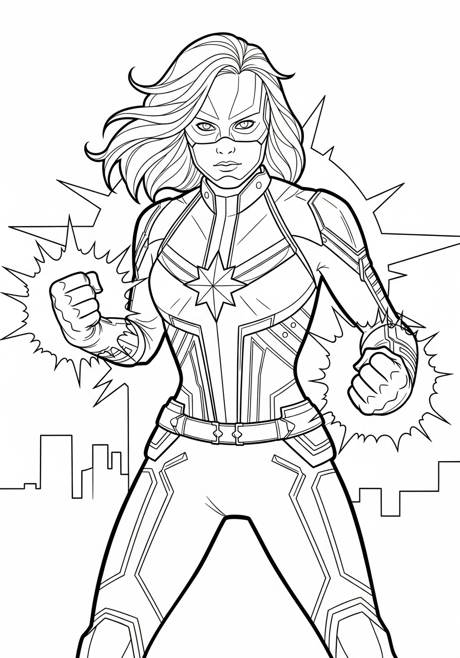 free Captain Marvel printable coloring pages