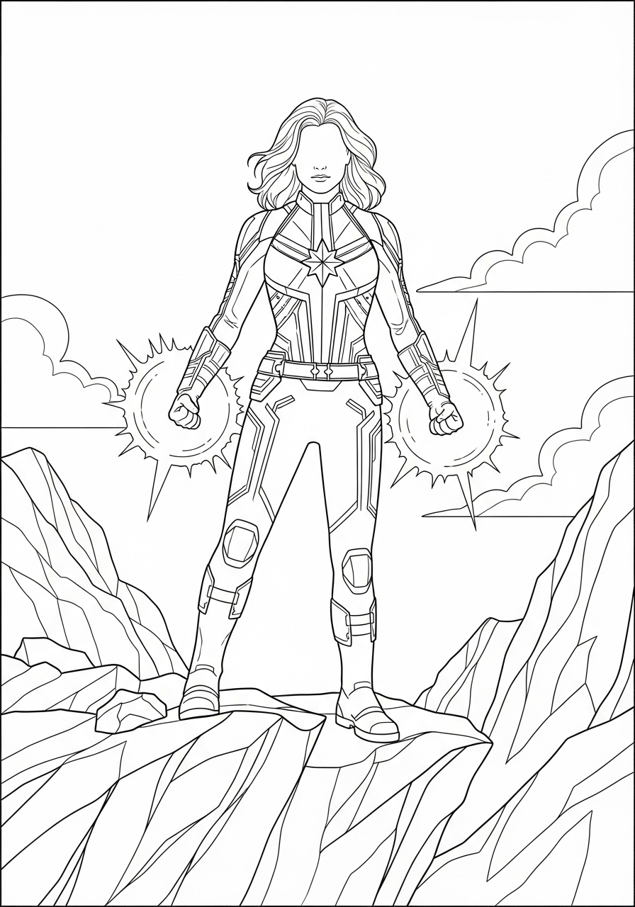 printable Captain Marvel coloring pages