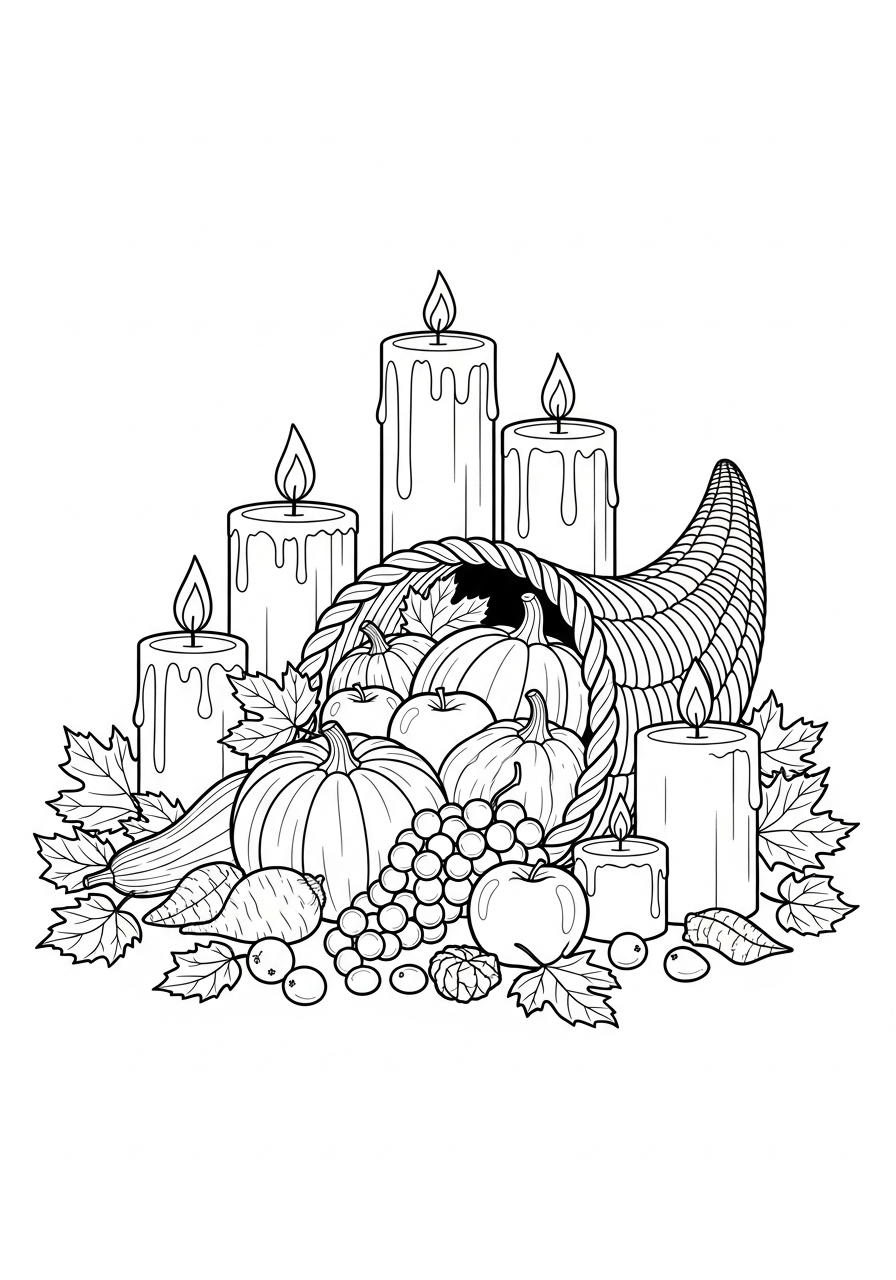 Cornucopia Coloring Pages 13 merry Cornucopia coloring pages