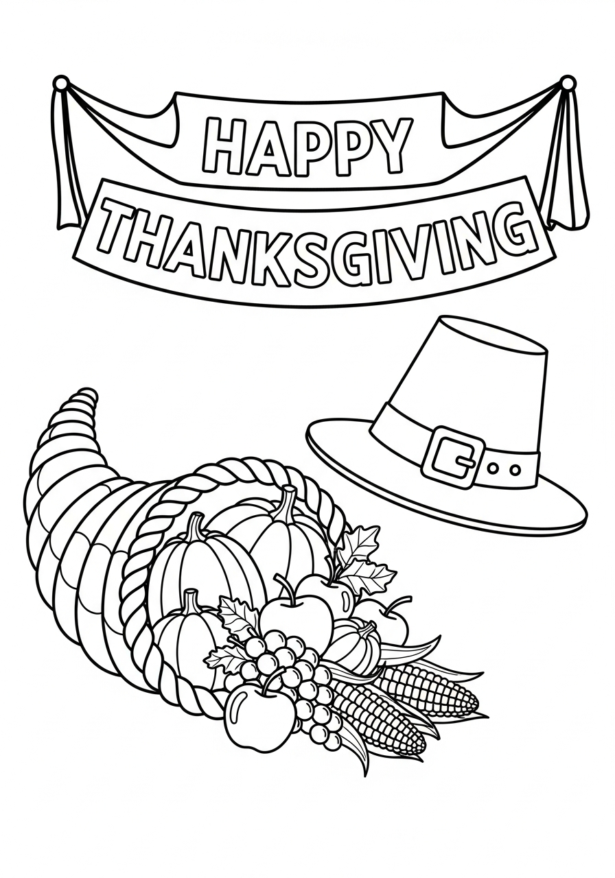 Cornucopia Coloring Pages 15 Cornucopia coloring pages for adults